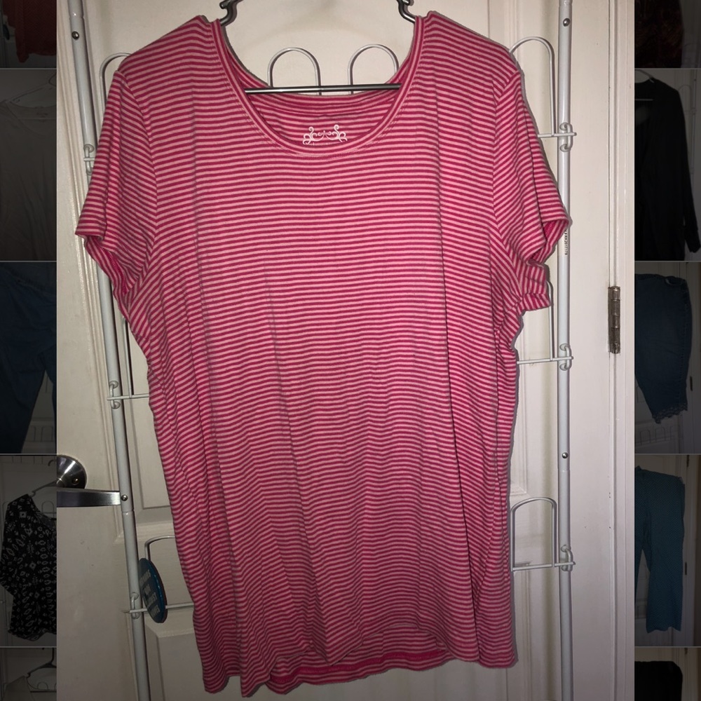 Pink and white striped shirt